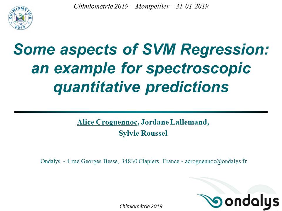 Comparaison Methodes SVM - chimiométrie 2019