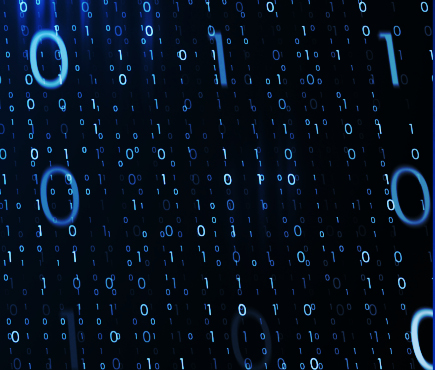 Futuristic blockchain chain with binary numbers data mining - information extraction